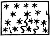 SEASONS GREETINGS. The “estelada” (starlit sky), taken from an engraving in a raffle book from the 18th century.